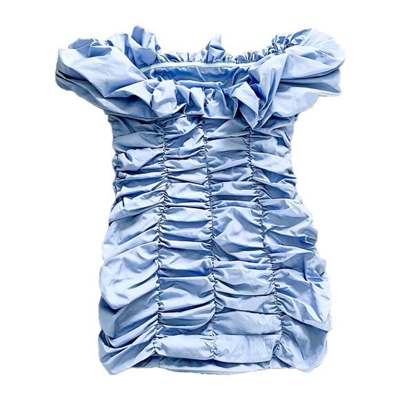 UO Glamorous Ruched Off-The-Shoulder Mini Dress Medium NWT - Picture 11 of 12